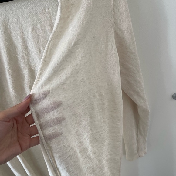 Eileen Fisher Tan Cardigan Sweater Linen - Picture 2 of 7